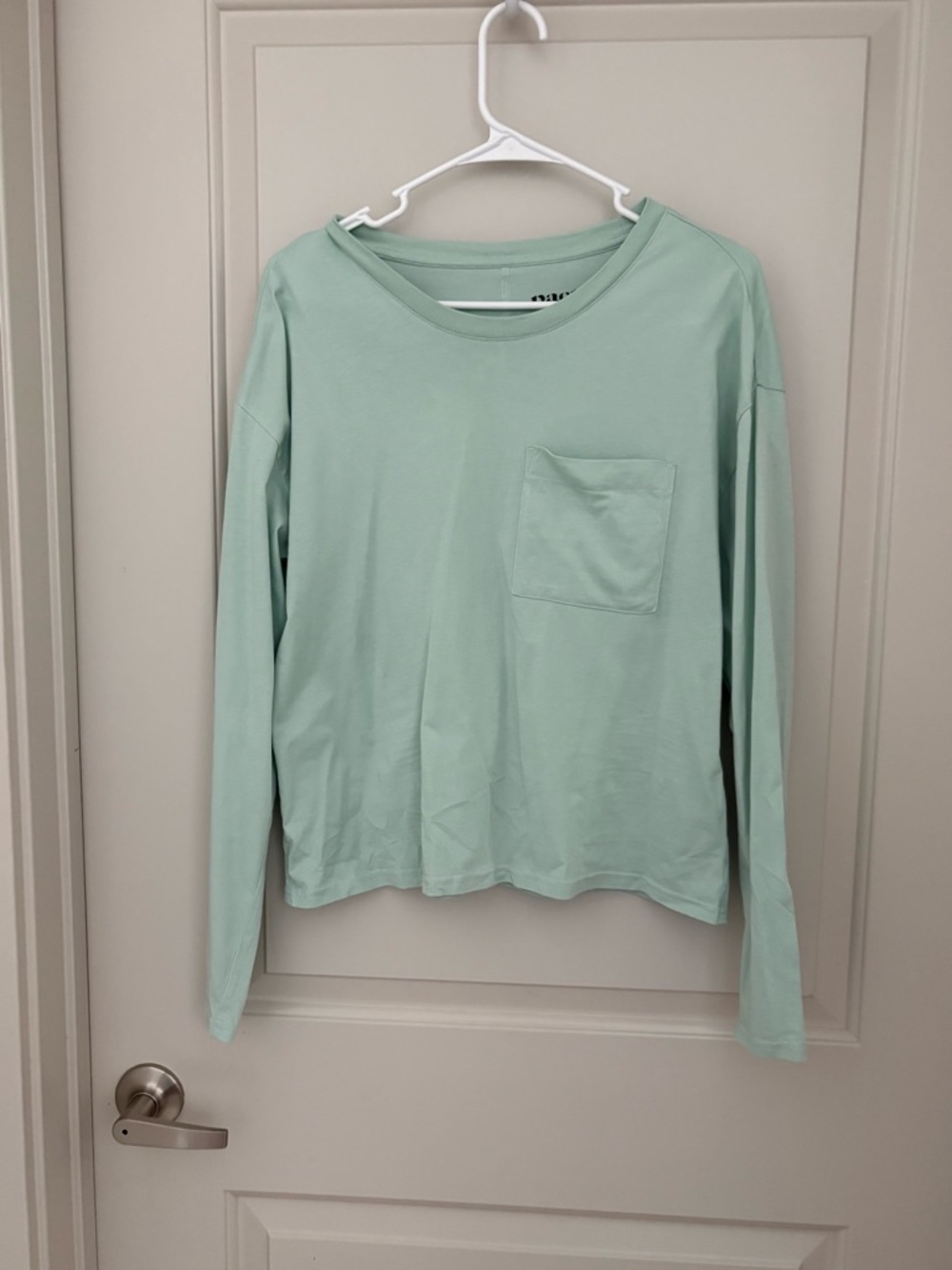 Pact Organic Cotton Long Sleeve Mint Green Top Size M